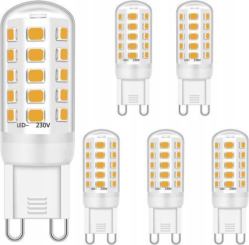  G9 5 W LED крушки, заместители на халогенни крушки, 5 броя топло бели