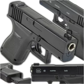    Skleplolki Glock 43 black ball gun + СЪЧПА ЗА САЧКАТА ЗА ГРАНАТА БОЕПРИПАСИ 800 БР.