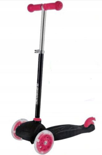  LED ТРИКОЛЕСЕН СКУТЕР, СВЕТЕЩ, БЕЗОПАСЕН, 50KG, стабилен, розов