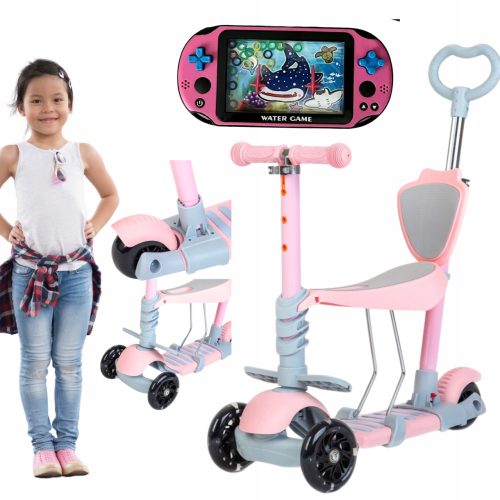  ДЕТСКИ ТРИКОЛЕСЕН СКУТЕР BABY MIX MULTI, РОЗОВ + Водни игри – Аркадна водна игра