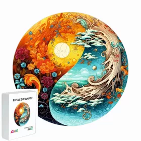    ДЪРВЕН ДЕТСКИ ПЪЗЕЛ ДЕН И НОЩ 144 ЕЛЕМЕНТА ПОДАРЪК ЗА ДЕТЕ