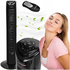    КОЛОНЕН ВЕНТИЛАТОР ПОДОВ СТОЯЩ ВЕНТИЛАТОР ТИХ ЧЕРЕН С ТАЙМЕР ЗА ДИСТАНЦИОННО УПРАВЛЕНИЕ