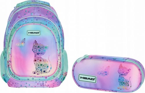  Ученическа раница Head с много отделения, многоцветна, 20 л + Несесер за молив Head