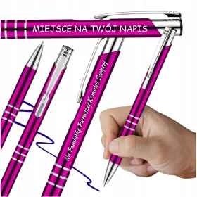    Метална химикалка със собствен надпис или лого, перманентна гравировка, син пълнител