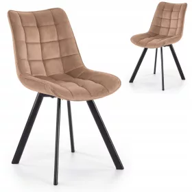    Кадифен стол Halmar, нюанси на бежово, 1 бр.