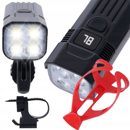  Forever Outdoor велосипедно осветление PLR-03 2000 lm батерия + ДЪРЖАЧ ЗА БУТИЛКА ЗА ВЕЛОСИПЕД, ГЪВКАВ