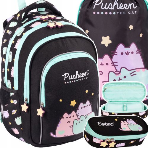  Ученическа раница с много отделения Pusheen St. Majewski Multicolor 22 л + 2 други продукта