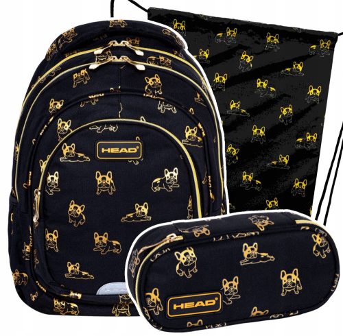  МЛАДЕЖКА УЧЕНИЧЕСКА РАНИЦА ASTRA HEAD BLACK GOLDEN BULLDOGS DOGS + 2 други продукта
