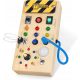  MONTESSORI BUSY BOARD ДЪРВЕНА СЕНЗОРНА ИГРАЧКА 8 LED ПРЕВКЛЮЧВАТЕЛЯ