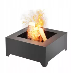    Първокласна площадка за огнище Square Garden, изработена от черна стомана 700 Square OutFire
