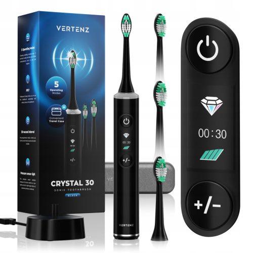  VERTENZ Crystal 30 Черна звукова електрическа четка за зъби