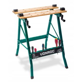    Работна маса, сгъваема, VONROC + затягащи челюсти