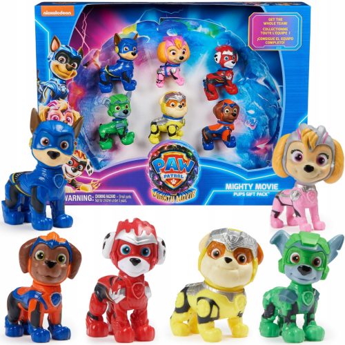  PAW PATROL THE MIGHTY MOVIE СТРАХОТЕН ПОДАРЪЧЕН КОМПЛЕКТ ОТ 6 КОСМИЧЕСКИ ФИГУРКИ