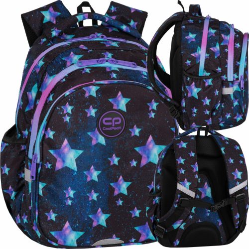 Ученическа раница Coolpack Galaxy Night за момичета с дизайн на звездички