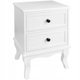    Нощно шкафче с 2 чекмеджета, 1 бр, бяло