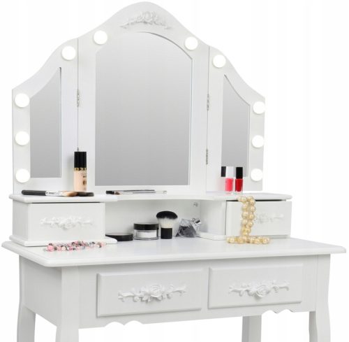  Тоалетка Funfit, матово бяла, 75 x 140 x 40 см + Стикер за книги, комикси, Sklep Bezlimitu