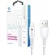 Korgy USB-A - iPhone плетен кабел 1.2m бял Бързо зареждане 2.4A