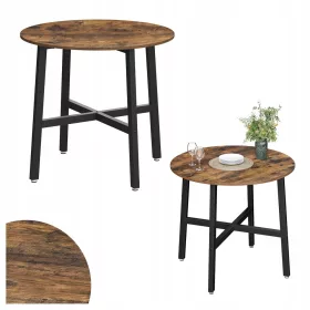    Songmics Vasagle кръгла маса 80 x 80 x 75 см черна