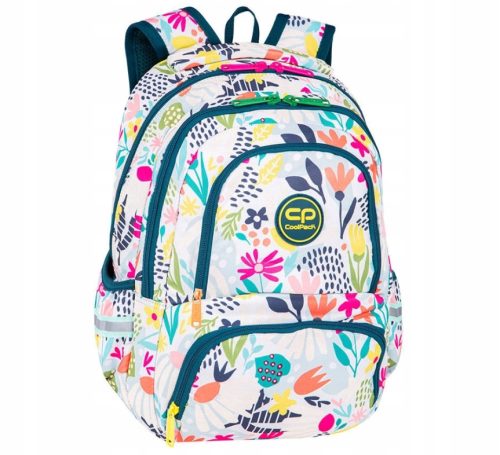  Ученическа раница с много отделения CoolPack, бяла, многоцветна, 24л