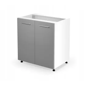    Бял кухненски шкаф Halmar 52 х 80 х 82 см, цвят на лицевата част: сив