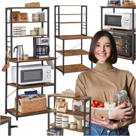    Кухненски шкаф Songmics, дъб рустик, 40 x 60 x 167 см, цвят на лицевата част: дъб рустик