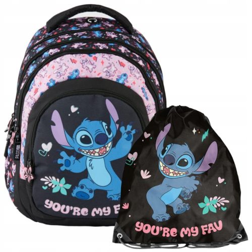  Ученическа раница с много отделения Lilo and Stitch Paso, многоцветна, 19 л + чанта Paso Lilo and Stitch 45 x 34 cm