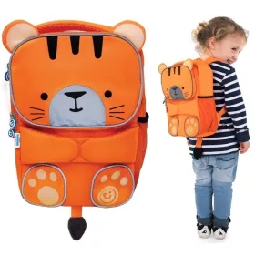    Раница за детска градина Trunki с много отделения за момче, момиче, бяло, черно, нюанси на оранжево