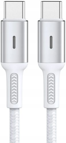  Korgy CCW12 USB-C - USB-C кабел 60W 1.2m бял найлон бързо зареждане
