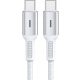  Korgy CCW12 USB-C - USB-C кабел 60W 1.2m бял найлон бързо зареждане