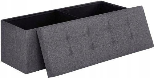  Songmics LSF77K тапициран пуф 110x38x38 см сив