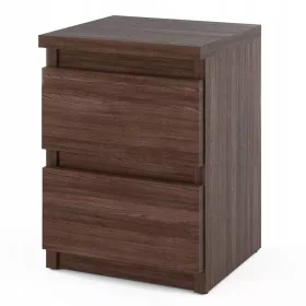    НОЩНО Шкафче, 2 чекмеджета, скрин, дъб венге