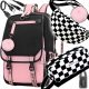 Модерен ученически раница 7в1 с USB порт, кабели, кодова ключалка и модна чанта тип "нерка"