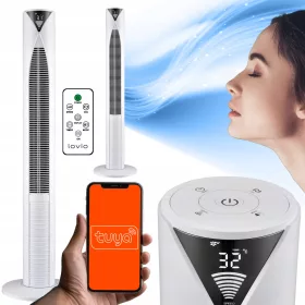    Колонен вентилатор LOVIO колонен вентилатор AirWave PRO бял подов колонен вентилатор