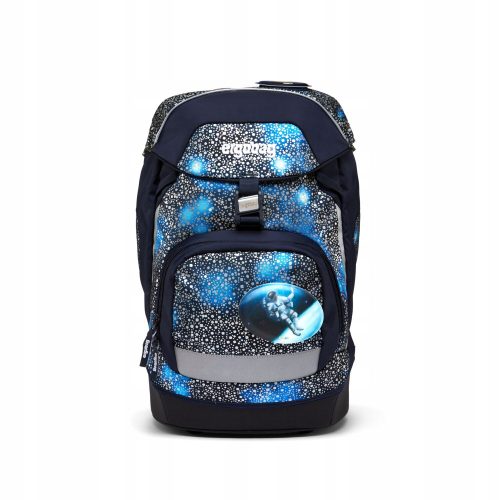  Ученическа раница Ergobag с едно отделение, черна, Нюанси на синьо, Нюанси на сиво и сребристо, 20 л
