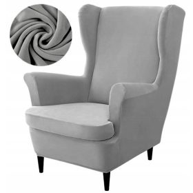    ЗАЗЕМЯВАЩА КАЛЪФКА ЗА КРЕСЛО ВЕЛУР ПРЕМИУМ ЕЛАСТИЧНО КАДИФЕ ТЪМНО СИВО