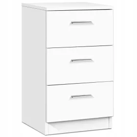    Costway Нощно шкафче скрин с 3 чекмеджета странична масичка (HW61149WH)