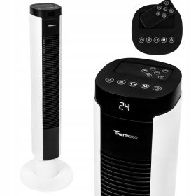    Колонен вентилатор Thermeco Колонен вентилатор с дистанционно управление стоящ TFH01 50W бял