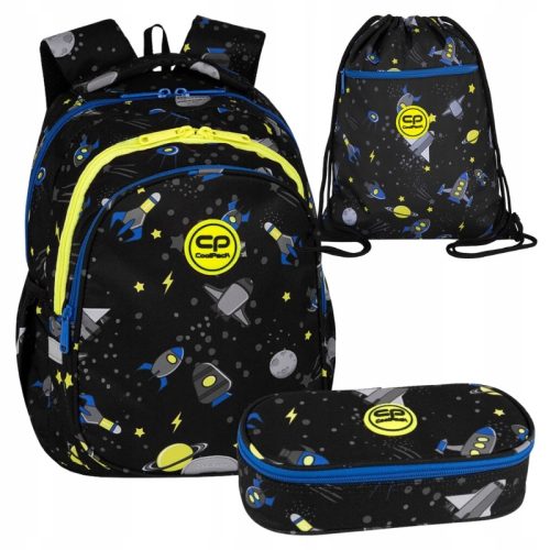  Ученическа раница CoolPack с много отделения, черна, 21 л + 2 други продукта