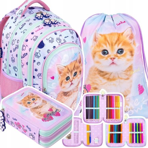  Раница с 4 отделения BPL58 My Little Friend PASTEL KITTY Majewski + 2 други продукта