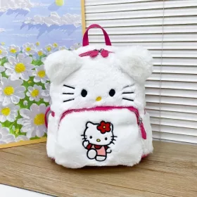    ПЛЮШЕНА РАНИЦА Hello Kitty розова РОЗОВА раница, нюанси на розово