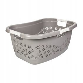    Стоящ кош за пране Keeper 50л, нюанси на сиво и сребристо