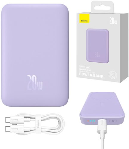  Baseus Magnetic Mini 10000mAh 20W MagSafe (лилаво)