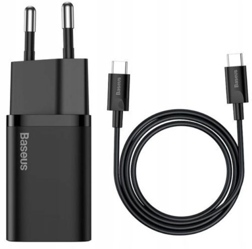  Бързо мрежово зарядно устройство Baseus 25W 3A USB Type C - USB Type C 3A кабел 1m