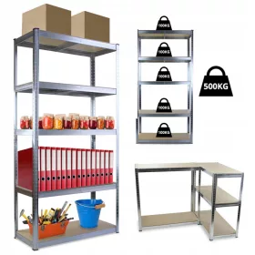    Метален складов рафт Chiccot 180 х 90 х 40 см макс. 100 кг на рафт