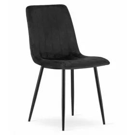  Стол Care Life, черно кадифе, 1 бр.