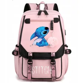    Ученическа раница Lilo and Stitch SH с много отделения, черна