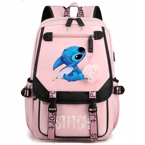  Ученическа раница Lilo and Stitch SH с много отделения, черна