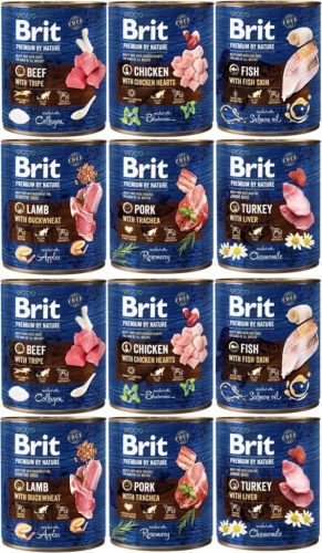  Brit Premium By Nature Смес за мокра храна 12x 800гр