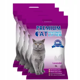    Premium Cat Clumping Bentonite Litter - Лавандула за котки, ароматизирана 5L