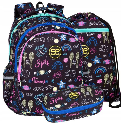 Ученически раница комплект за момичета - CoolPack, с пишещ принадлежности и спортна торба